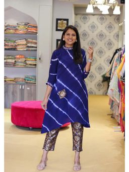 Pink Tree - Blue Tie Dye Kurta with Pant