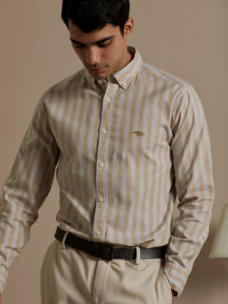 Andamen - Beige Mens Full Sleeve Regular Fit Shirt