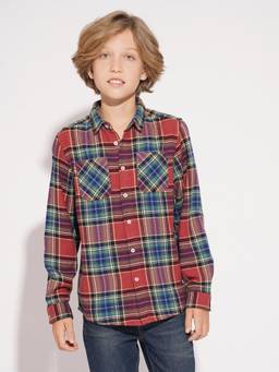 Jack & Jones Junior - Boys Multi-Color Checks Cotton Shirt