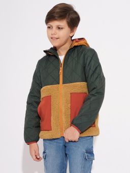 Jack & Jones Junior - Boys Green Colorblock Polyester Jacket