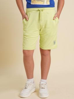 Jack & Jones Junior - Boys Green Solid/Plain Cotton Shorts