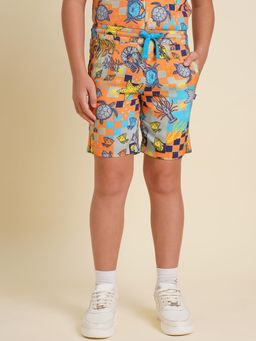 Jack & Jones Junior - Boys Multi-Color Printed Viscose Shorts