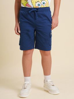 Jack & Jones Junior - Boys Navy Blue Solid/Plain Cotton Shorts