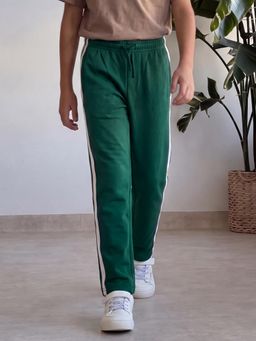 Lil Tomatoes - Boys Green Stripes Cotton Trackpant
