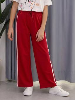 Lil Tomatoes - Girls Red Stripes Cotton Trackpant