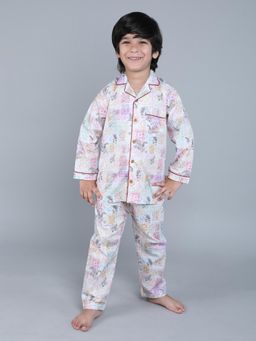 Little Clothings - Boys Multi-Color Printed Polyester Co-Ord Set
