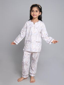 Little Clothings - Girls Multi-Color Printed Cotton Co-Ord Set