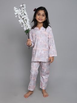 Little Clothings - Girls Multi-Color Printed Cotton Co-Ord Set