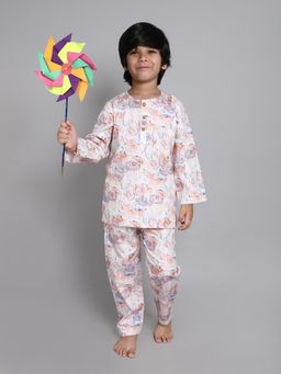 Little Clothings - Boys Multi-Color Printed Cotton Co-Ord Set
