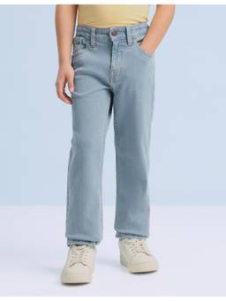 U.S. POLO ASSN. - Boys Blue Solid/Plain Cotton Jeans