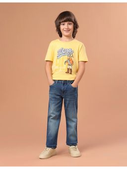 U.S. POLO ASSN. - Boys Blue Solid/Plain Cotton Jeans