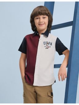U.S. POLO ASSN. - Boys Multi-Color Colorblock Cotton Shirt
