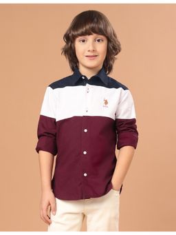 U.S. POLO ASSN. - Boys Multi-Color Colorblock Cotton Shirt