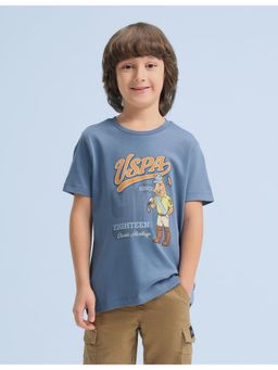 U.S. POLO ASSN. - Boys Blue Graphic Cotton T-shirt