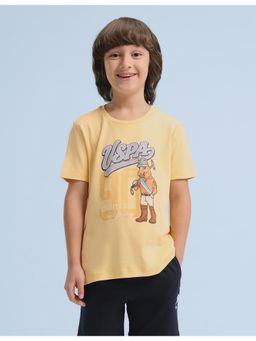 U.S. POLO ASSN. - Boys Yellow Graphic Cotton T-shirt