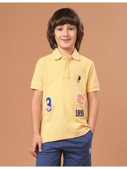 U.S. POLO ASSN. - Boys Yellow Embroidered Cotton Polo T-shirt