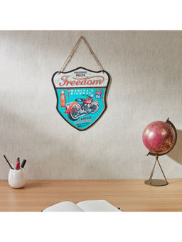 HomeTown - Route 66 Metal Badge Wall Decor In Multi-Color