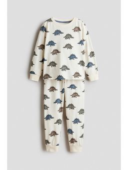 H&M - Boys White Printed Cotton Top and Joggers