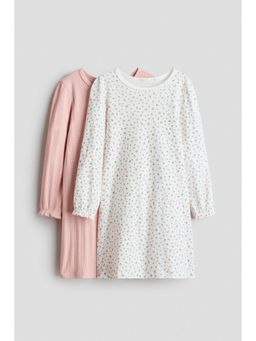 H&M - Girls Multi-Color 2-Pack Printed Cotton Nightdresses
