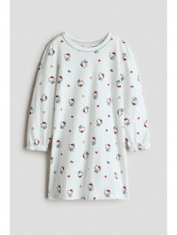 H&M - Girls Blue Printed Cotton Nightdress