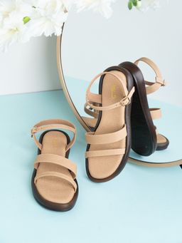 Inc.5 - Womens Beige Casual Strappy Round Toe Sandals