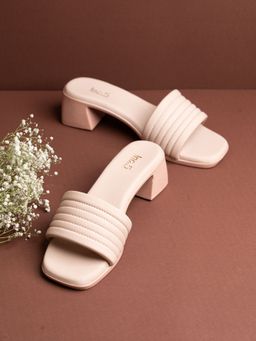 Inc.5 - Womens Peach Casual Solid Square Toe Heels