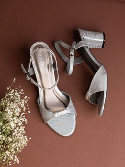 Inc.5 - Womens Silver Party Wear Solid Round Toe Sandal Heels
