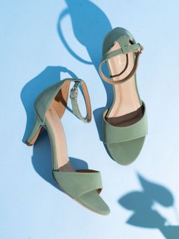 Inc.5 - Womens Pastel Green Party Wear Sandal Heels