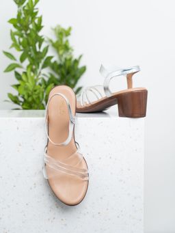 Inc.5 - Womens Silver Party Wear Round Toe Sandal Heels