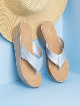 Inc.5 - Womens Silver Party Wear Wedge Sandals