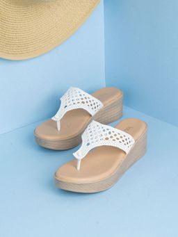 Inc.5 - Womens White Casual Solid Round Toe Wedge Sandals