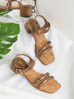 Inc.5 - Womens Bronze Casual Solid Square Toe Sandals