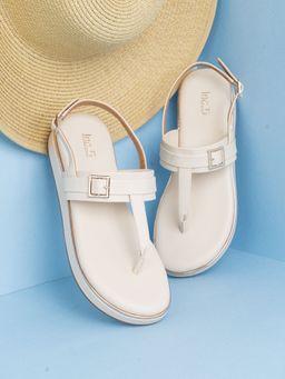 Inc.5 - Womens Cream Casual Solid Round Toe Sandals