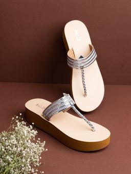 Inc.5 - Womens Silver Casual Solid Round Toe Sandals