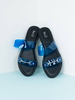 Inc.5 - Womens Blue Casual Transparent Round Toe Flats