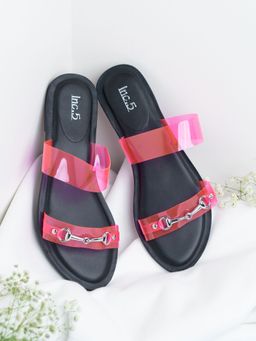 Inc.5 - Womens Pink Casual Transparent Round Toe Flats