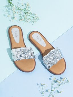 Inc.5 - Womens Silver Casual Solid Round Toe Flats