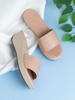 Inc.5 - Womens Peach Casual Solid Round Toe Wedge Sandals