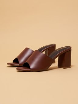 ERIDANI - Darlene Solid Brown Heels