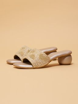 ERIDANI - Esha Embellished Gold Heels
