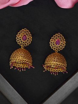 Niscka - Gold Plated Jhumakis Earrings