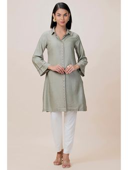 Barara Ethnic - Grey Shirt Style Kurta and Pant (Set of 2)