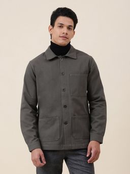 Fabindia - Grey Cotton Straight Fit Utility Jacket