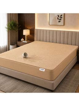 MATTRESS PROTECTOR - Beige Ultra Soft Breathable Fitted Waterproof Mattress Protector
