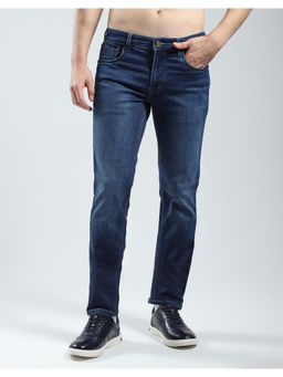 Monte Carlo - Mens Blue Solid Regular Fit Jeans