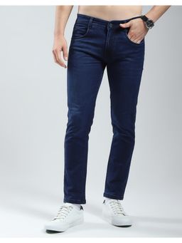 Monte Carlo - Mens Blue Solid Regular Fit Jeans