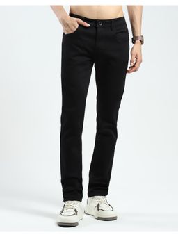 Monte Carlo - Mens Black Solid Regular Fit Jeans