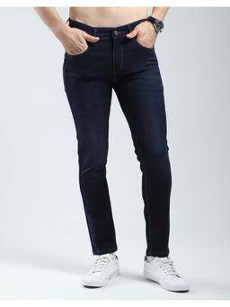 Monte Carlo - Mens Navy Blue Solid Regular Fit Jeans