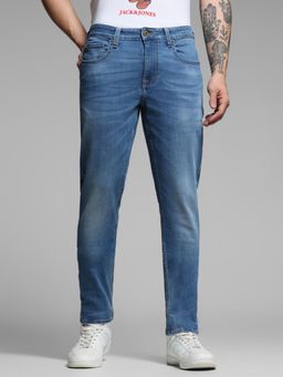 Jack & Jones - Light Blue Mid Rise Washed Brak Slim Fit Jeans