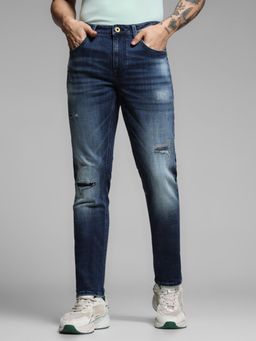 Jack & Jones - Blue Low Rise Glenn Slim Fit Jeans